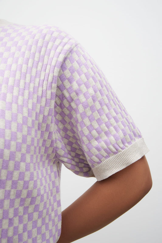 Checkerboard Knit Tee