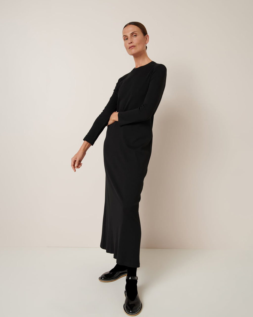 chinese dress ladies Tucked Shoulder Column Gown – L'MOMO