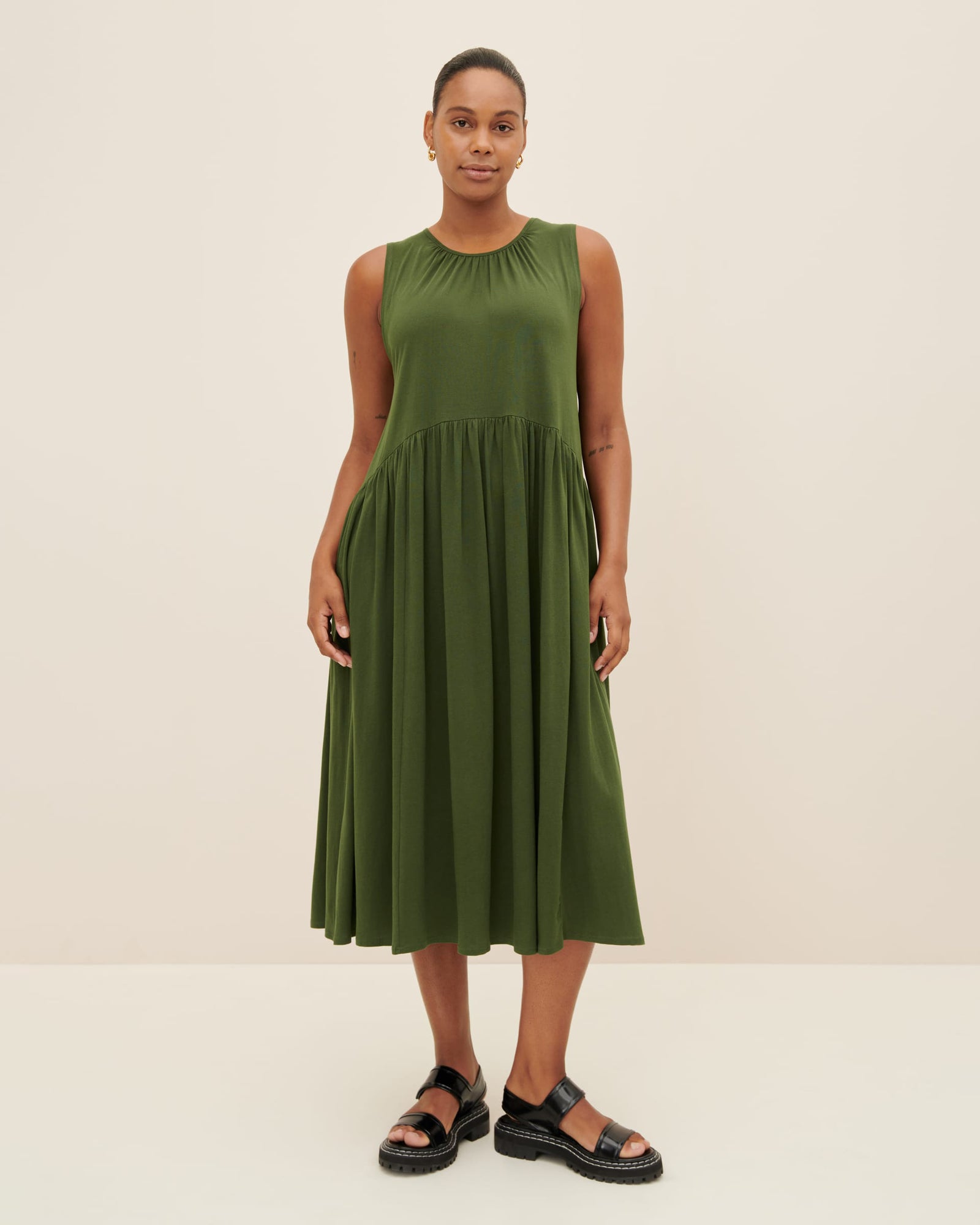 kowtow green dress Rich Forrest Green Dress ~ KowTow ~ Size S
