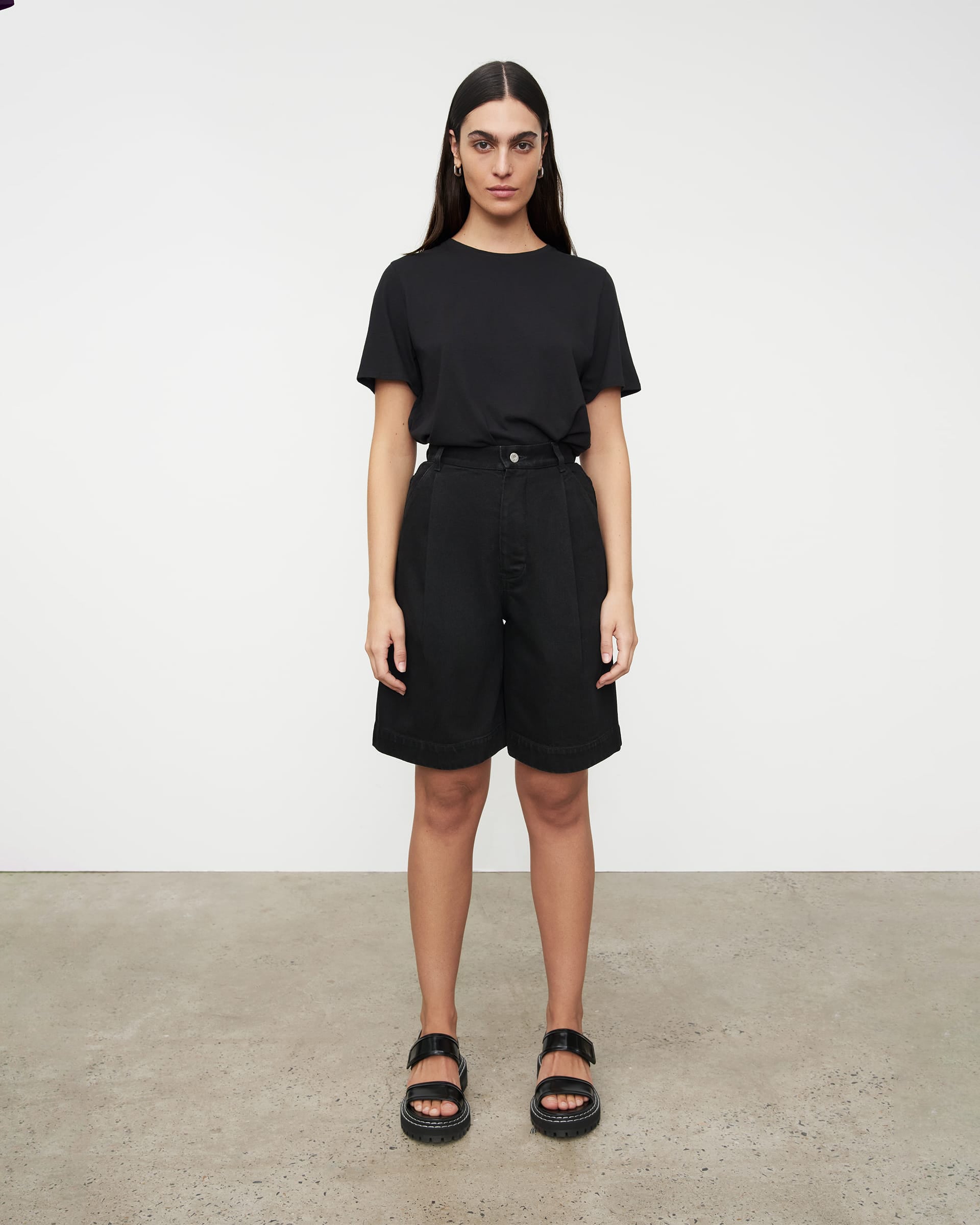 Shop Journey Shorts - Black Denim | Kowtow Clothing | Kowtow