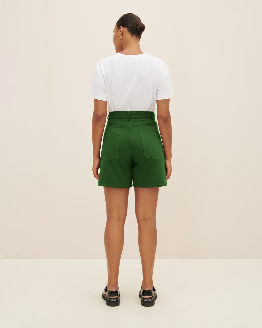 Shop Sailor Shorts - Green Denim | Kowtow Clothing