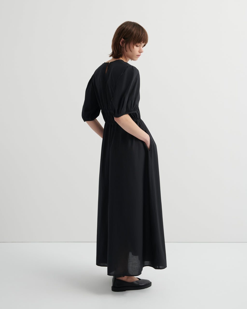 Shop Long Celeste Dress - Black | Kowtow Clothing Shop Long Celeste Dress - Black | Kowtow Clothing