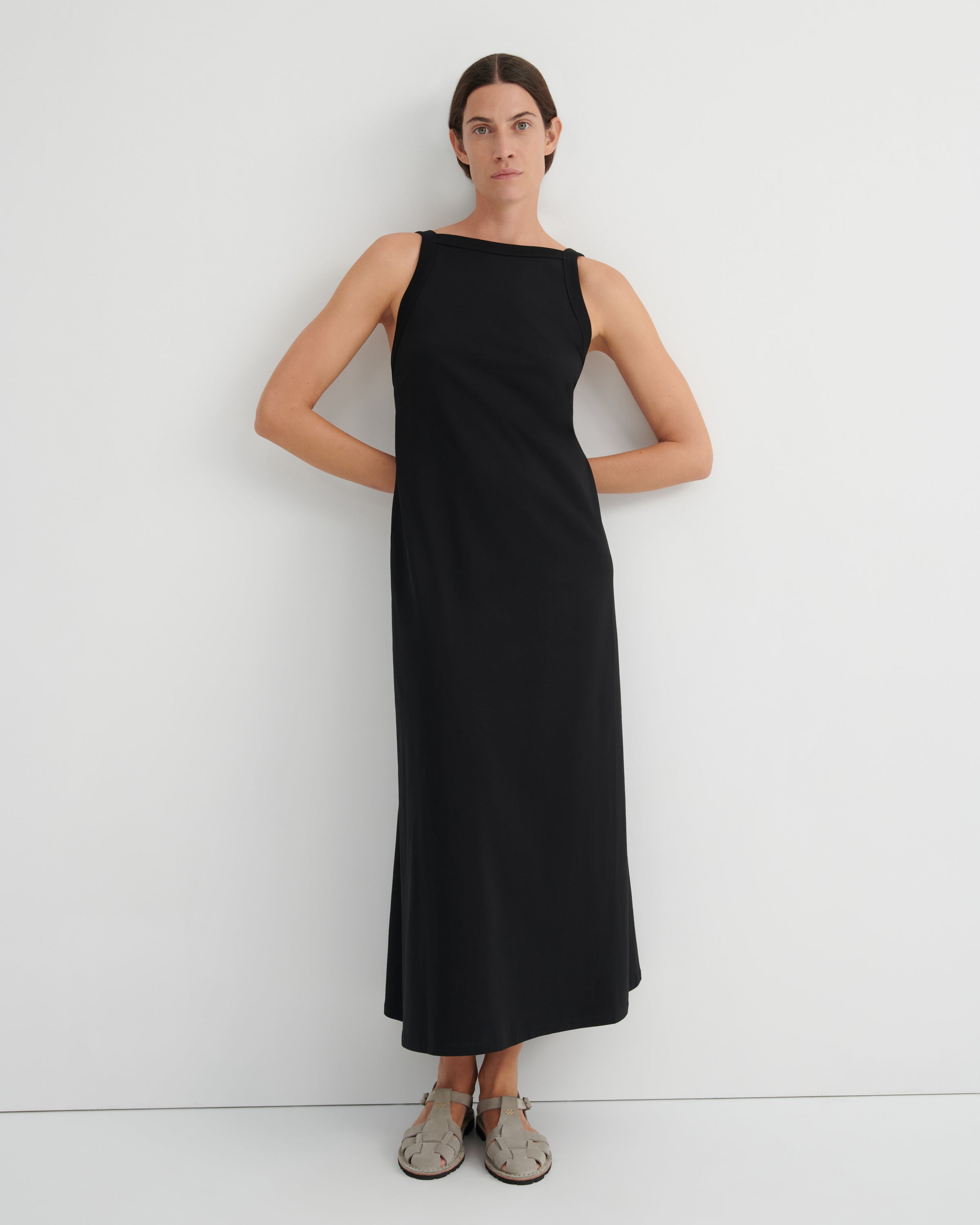 Shop Low Back Dress - Black | Kowtow Clothing