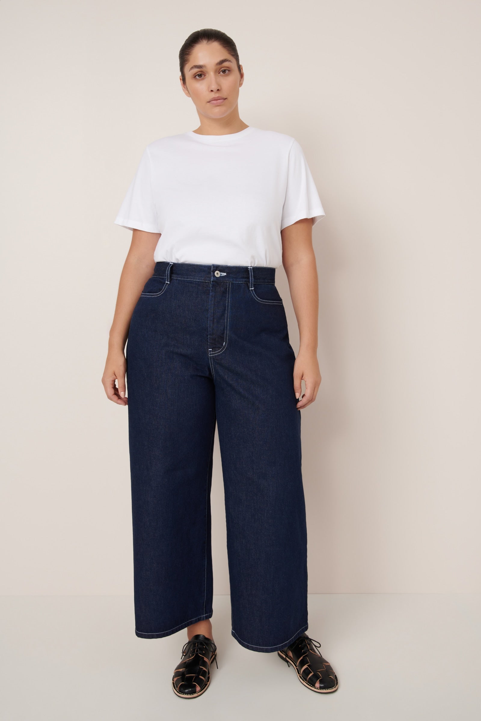 EZKATON正規品★24AW★Medium indigo denim pants Easy Pants (Mid Indigo)
