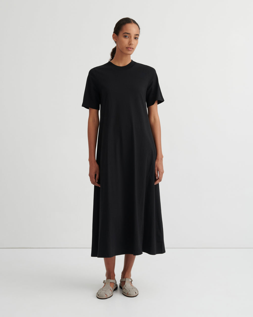 Building Block T-Shirt Swing Dress - Black | Kowtow Clothing