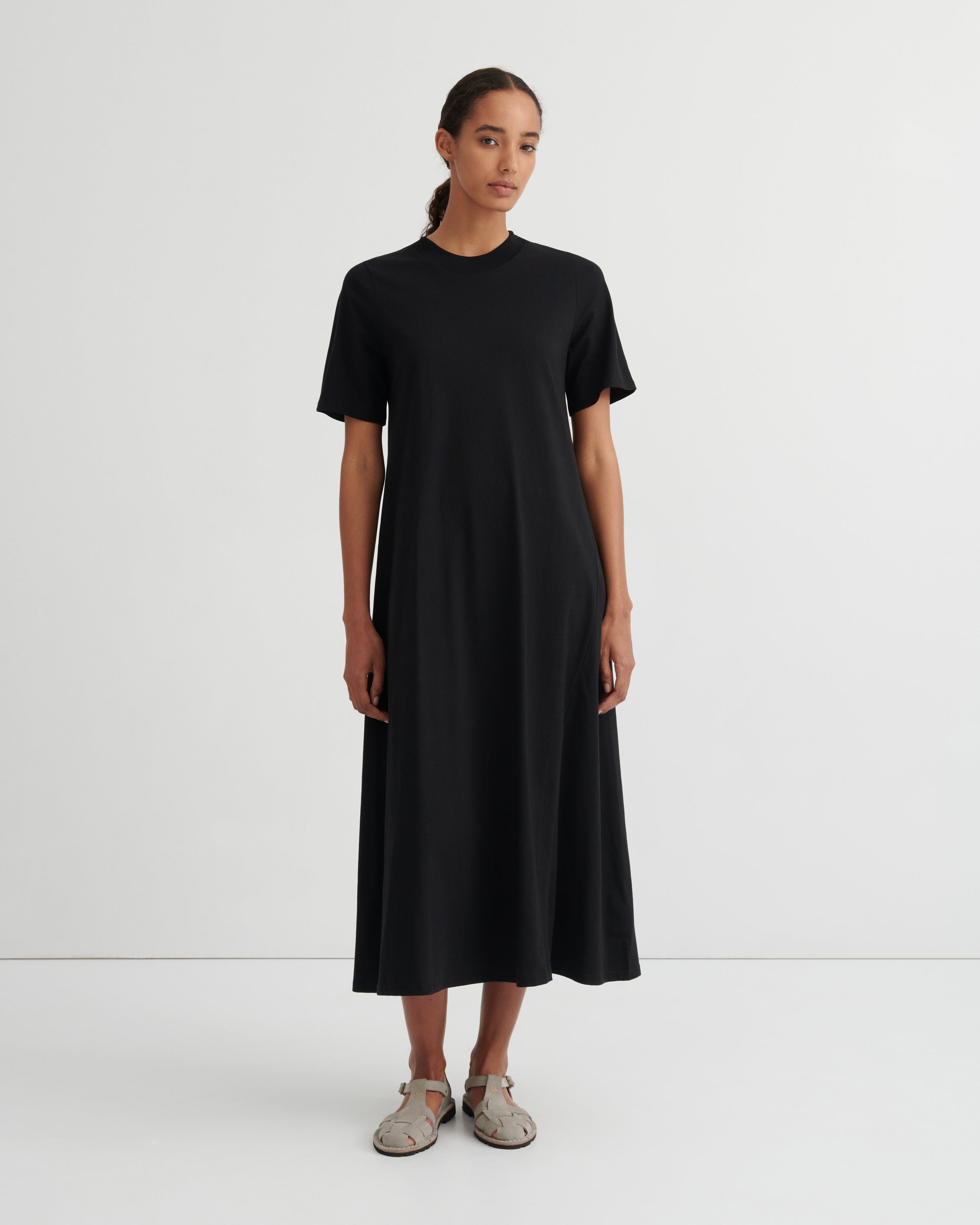 Building Block T-Shirt Swing Dress - Black | Kowtow Clothing
