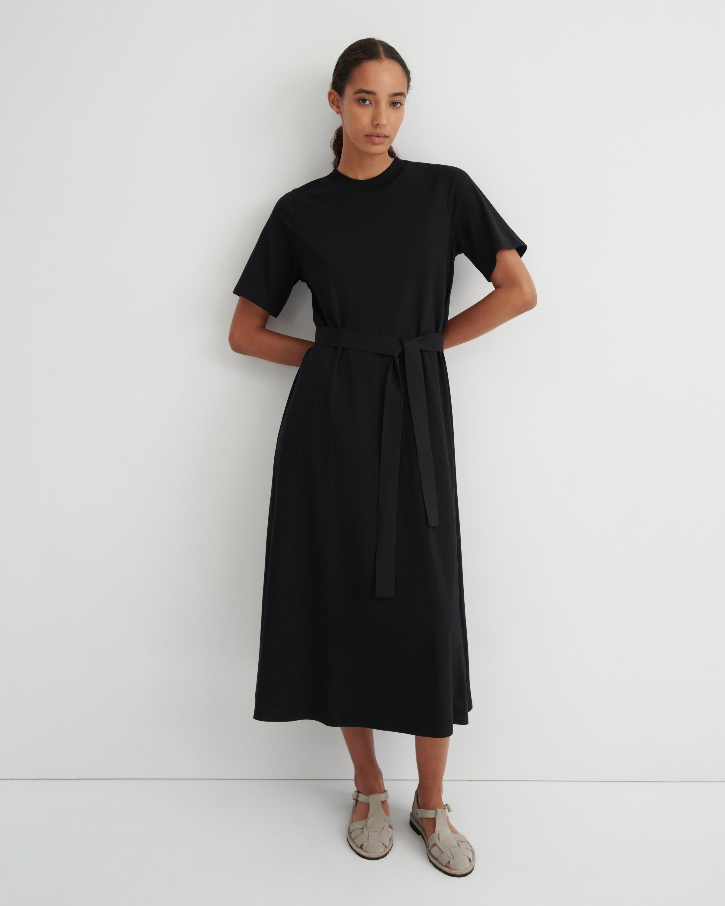 Building Block T-Shirt Swing Dress - Black | Kowtow Clothing