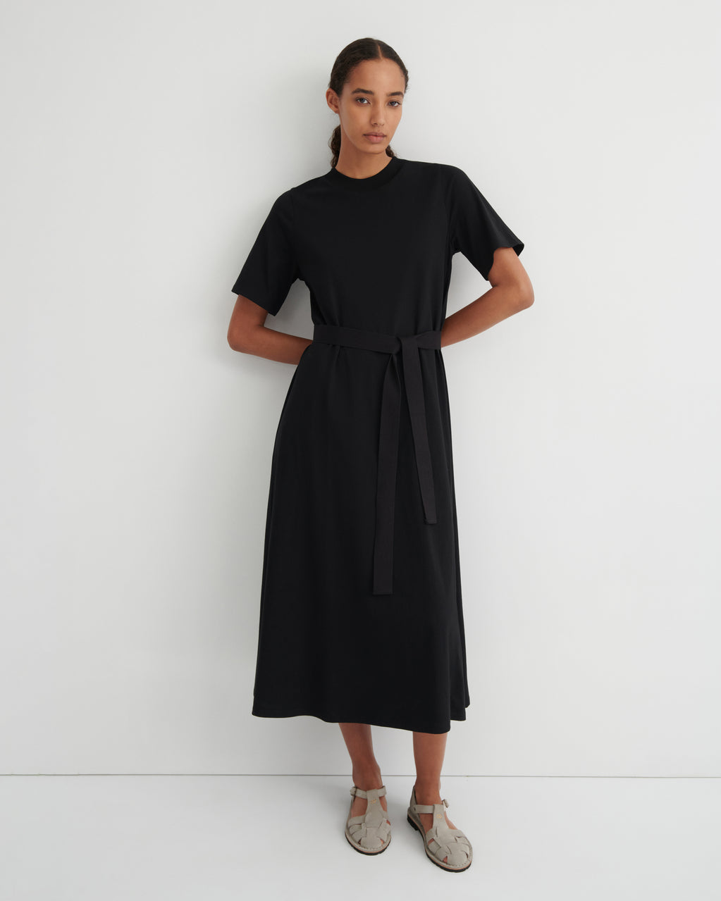 black swing dress Mini line silhouette Shop Building Block T-Shirt Swing