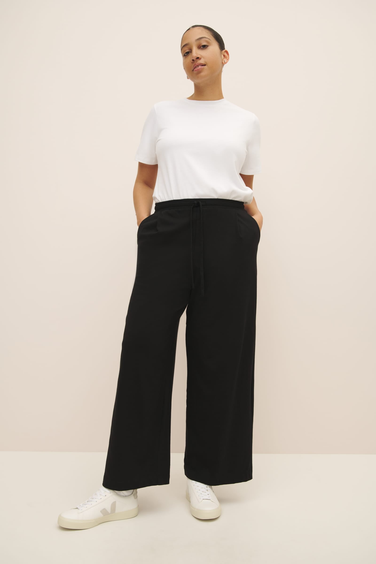 Wide Leg Pant - Black | Relaxed Fit | Elastic Waistband | Kowtow