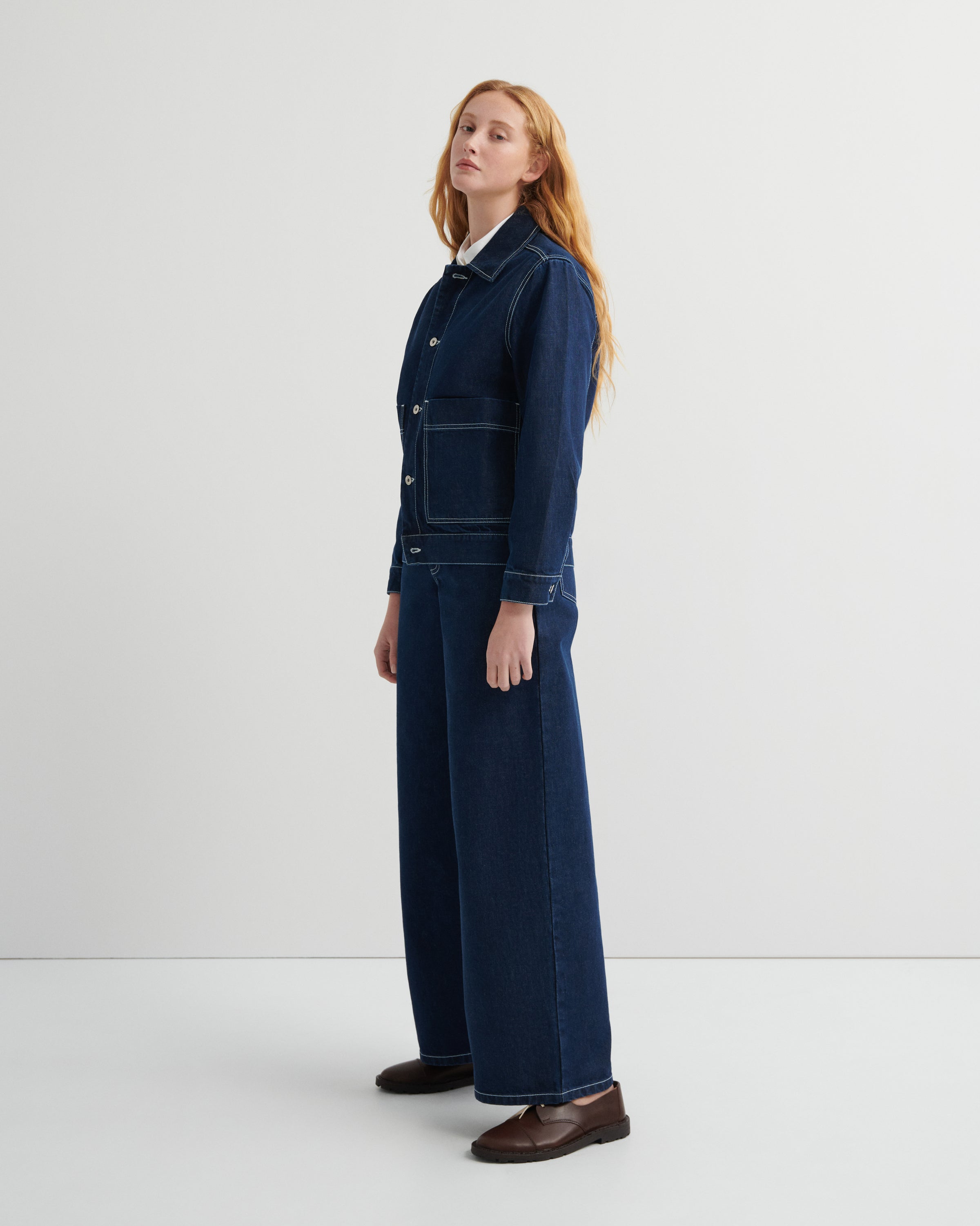 Shop Worker Jacket - Indigo Denim | Kowtow Clothing | Kowtow