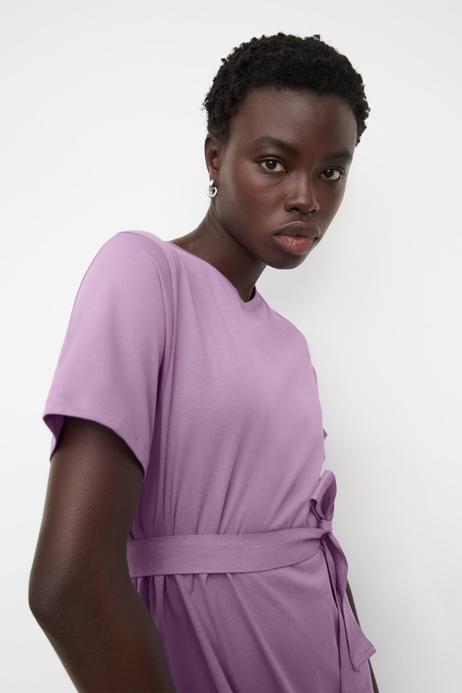 Building Block A-Line Dress - Lavender, Relaxed Fit Dress
