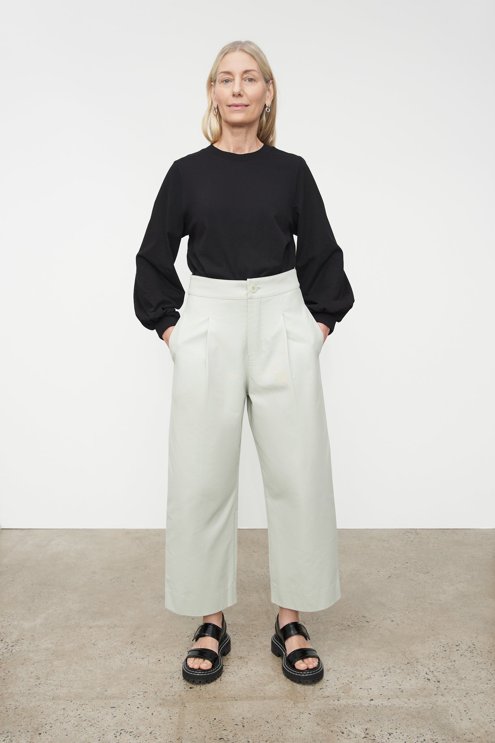 Silhouette Pant - Mist | Straight Leg | Organic Cotton | Kowtow