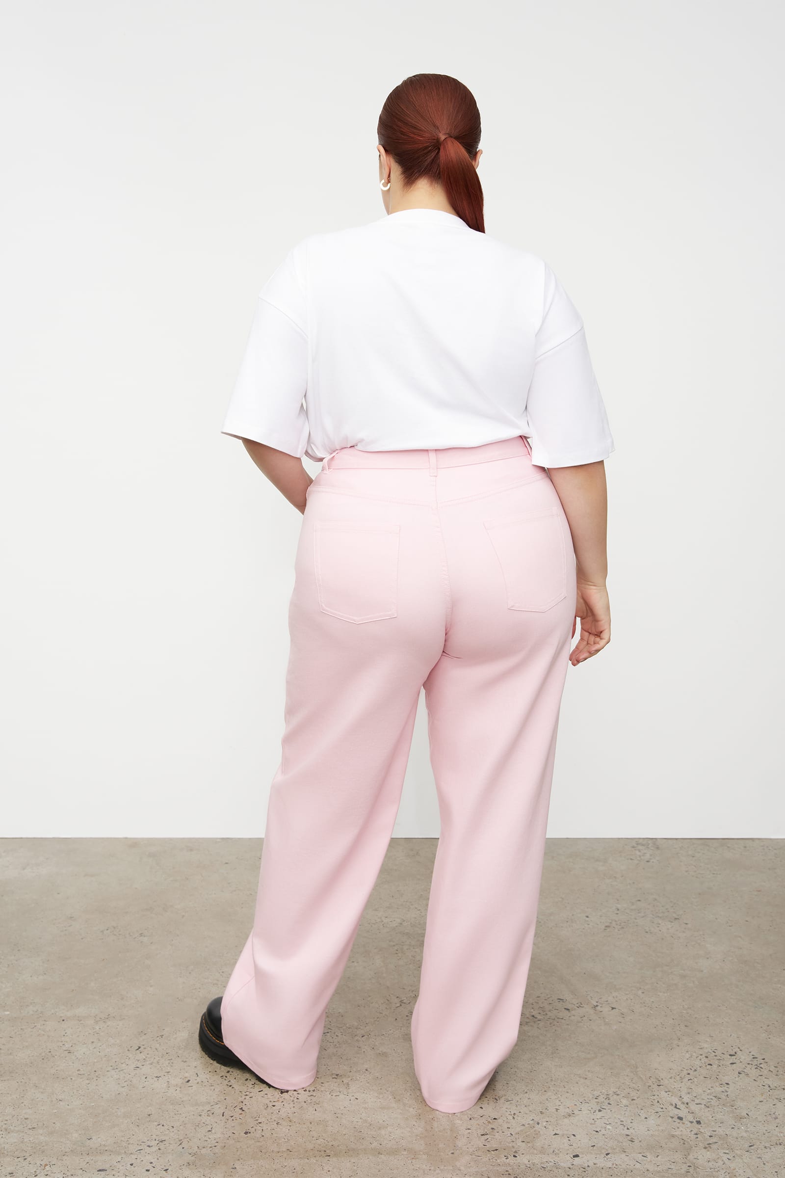 Pink best sale denim trousers